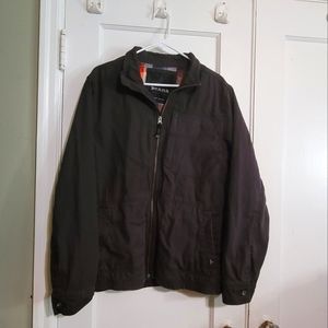 Prana Mens Long Sleeve Full Zip Up Jacket Dark Gray Size Large Cotton